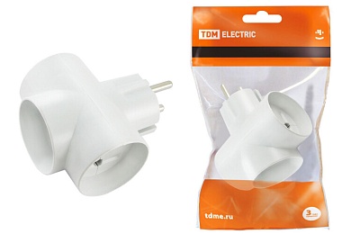 Тройник 3х2П 16А 250 В белый