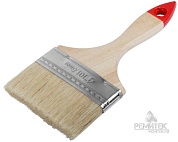 Кисть флейцевая "Оптима", натур. светлая щетина, деревянная ручка 4" (100мм)
