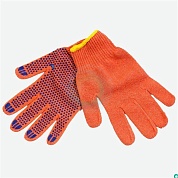 Перчатки ХБ 10 класс оранжевые с ПВХ