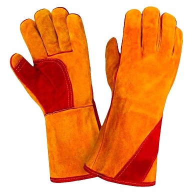 Краги сварщика спилковые желтые усиленные Русские львы БП