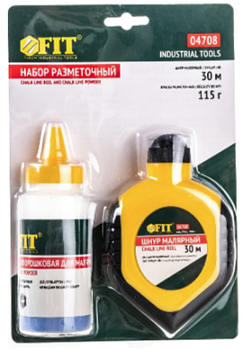 Шнур малярный отбойный, ABS пластиковый корпус 30 м + краска разметочная 115 гр.