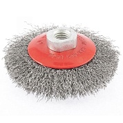 Щетка коническая, гофрированная, для УШМ № 537 ПрофОснастка Эксперт D115 мм М14*2 RPM 12500 SS