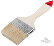 Кисть флейцевая "Оптима", натур. светлая щетина, деревянная ручка 3" (75мм)