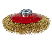 Щетка коническая, гофрированная латунированная, для УШМ № 812 ПрофОснастка D115 мм М14*2