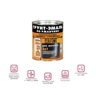 Грунт эмаль по ржавчине Рогнеда RAL7004 серая (гладкая) (банка 2 л)